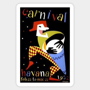 Vintage Travel Poster Cuba Carnival Havana Sticker